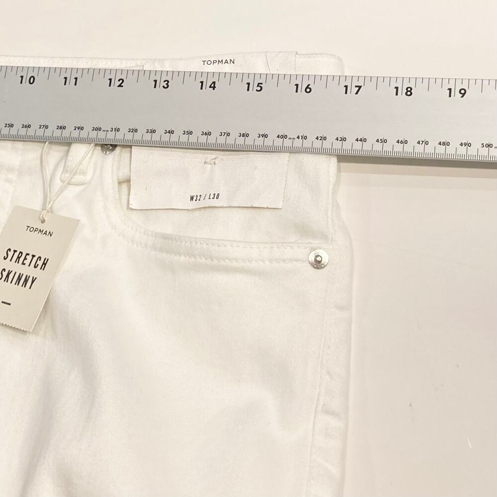 NEW TOPMAN Jeans W32XL30 White Skinny Stretch - Picture 9 of 13